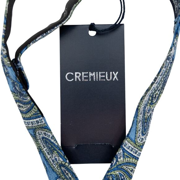 Daniel Cremieux Blue Paisley 100% Silk Self Tie Bow Tie - Picture 4 of 6